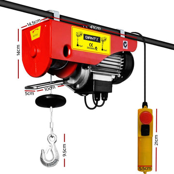 Giantz Electric Hoist Winch 400/800KG Cable 20M Rope Tool Remote Chain Lifting - RnR Galore