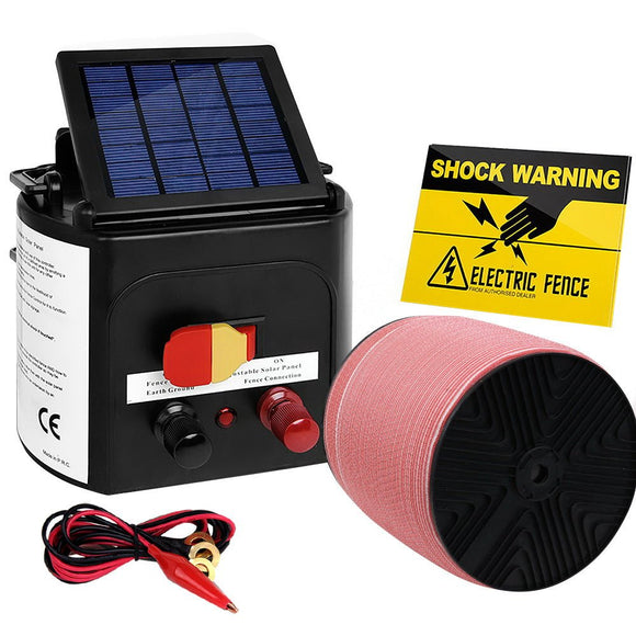 Giantz Fence Energiser 3KM Solar Powered Electric 1200M Poly Tape - RnR Galore