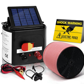 Giantz Fence Energiser 3KM Solar Powered Electric 2000M Poly Tape - RnR Galore