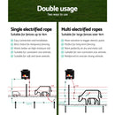 Giantz Fence Energiser 3KM Solar Powered Electric 500M Poly Rope - RnR Galore