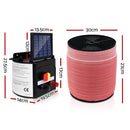 Giantz Fence Energiser 5KM Solar Powered Electric 1200M Poly Tape - RnR Galore