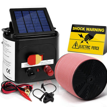 Giantz Fence Energiser 5KM Solar Powered Electric 1200M Poly Tape - RnR Galore