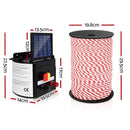 Giantz Fence Energiser 5KM Solar Powered Electric 500M Poly Rope - RnR Galore