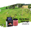 Giantz Fence Energiser 8KM Solar Powered Electric 1200M Poly Tape - RnR Galore