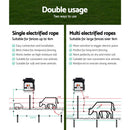 Giantz Fence Energiser 8KM Solar Powered Electric 500M Poly Rope - RnR Galore