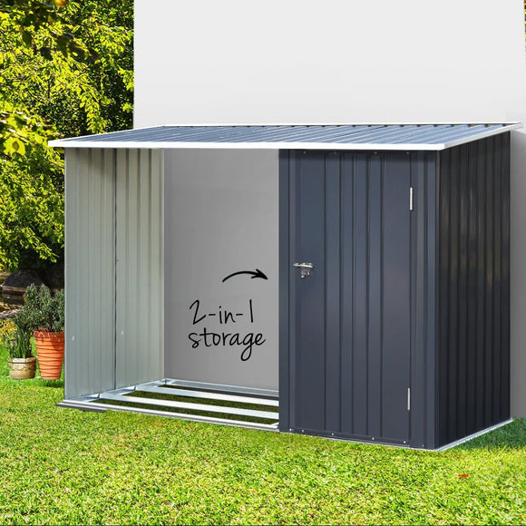 Giantz Garden Shed 2.49x1.04M Sheds Outdoor Tool Storage Workshop House Steel 2 in 1 - RnR Galore