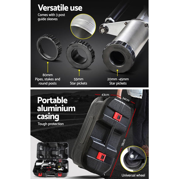 Giantz Petrol Post Driver 38CC 4 - Stroke Rammer Pile Star Picket Fence Hole Black - RnR Galore