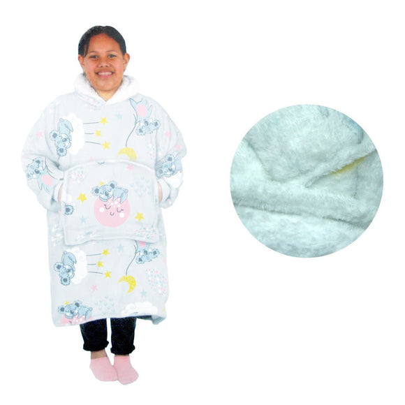 Girls Comfy Warm Blanket Hoodie with Sherpa Fleece Reverse Koala - RnR Galore