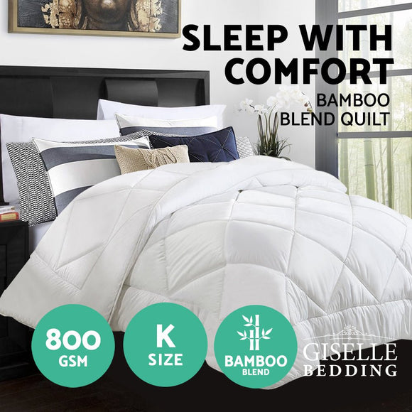 Giselle Bedding 800GSM Microfibre Bamboo Quilt King - RnR Galore