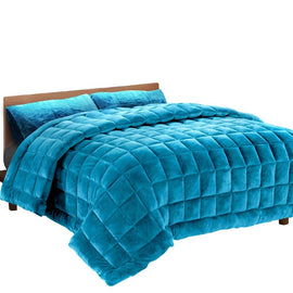 Giselle Bedding Faux Mink Quilt Blue Super King - RnR Galore