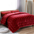 Giselle Bedding Faux Mink Quilt Burgundy King - RnR Galore