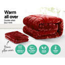 Giselle Bedding Faux Mink Quilt Burgundy Queen - RnR Galore