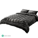 Giselle Bedding Faux Mink Quilt Charcoal King - RnR Galore