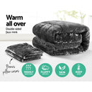 Giselle Bedding Faux Mink Quilt Charcoal Queen - RnR Galore