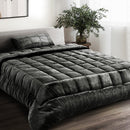 Giselle Bedding Faux Mink Quilt Charcoal Single - RnR Galore