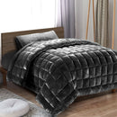Giselle Bedding Faux Mink Quilt Charcoal Single - RnR Galore