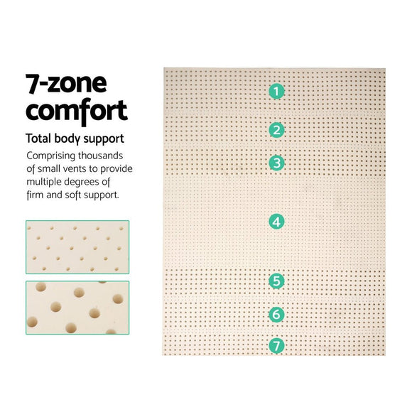 Giselle Bedding Latex Mattress Topper 7.5cm Queen - RnR Galore
