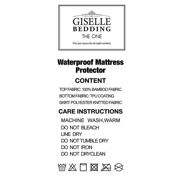 Giselle Bedding Mattress Protector Bamboo Single - RnR Galore