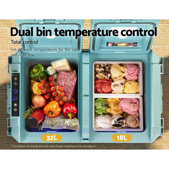 Glacio 50L Portable Fridge Freezer Cooler Camping 12V/24V/240V Caravan Car - RnR Galore