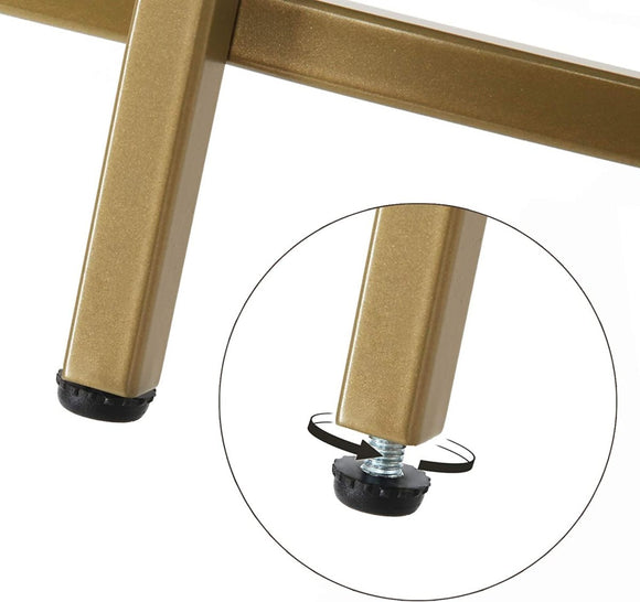 Gold Round Side Table with Golden Metal Frame Robust and Stable - RnR Galore