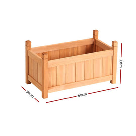Green Fingers Garden Bed 60x30x33cm Wooden Planter Box Raised Container Growing - RnR Galore