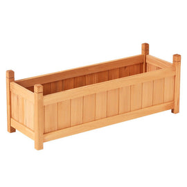 Green Fingers Garden Bed 90x30x33cm Wooden Planter Box Raised Container Growing - RnR Galore