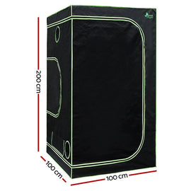 Green Fingers Grow Tent 100x100x200CM Hydroponics Kit Indoor Plant Room System - RnR Galore