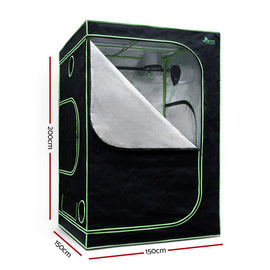 Green Fingers Grow Tent 150x150x200CM Hydroponics Kit Indoor Plant Room System - RnR Galore
