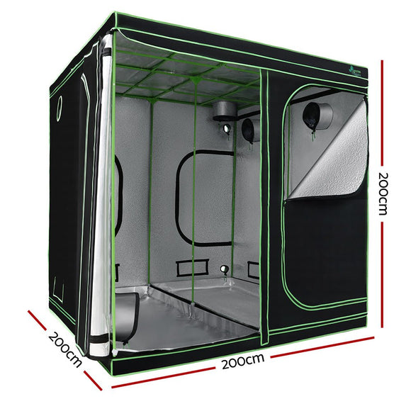 Green Fingers Grow Tent 200x200x200CM Hydroponics Kit Indoor Plant Room System - RnR Galore