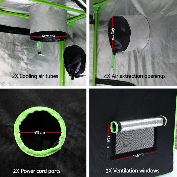 Green Fingers Grow Tent 240x120x200CM Hydroponics Kit Indoor Plant Room System - RnR Galore