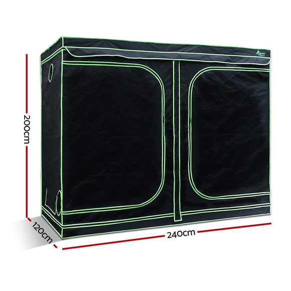 Green Fingers Grow Tent 240x120x200CM Hydroponics Kit Indoor Plant Room System - RnR Galore