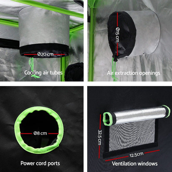 Green Fingers Grow Tent Light Kit 150x150x200CM 2000W LED 4" Vent Fan,Green Fingers Grow Tent Light Kit LED 2000W Full Spectrum 4" Vent 150x150x200CM - RnR Galore