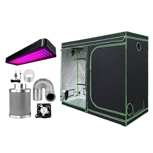 Green Fingers Grow Tent Light Kit 240x120x200CM 2000W LED 6" Vent Fan,Green Fingers Grow Tent Light Kit LED 2000W Full Spectrum 6" Vent 240x120x200CM - RnR Galore