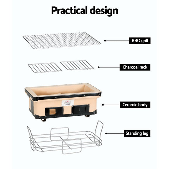 Grillz BBQ Grill Tabletop Charcoal Smoker - RnR Galore