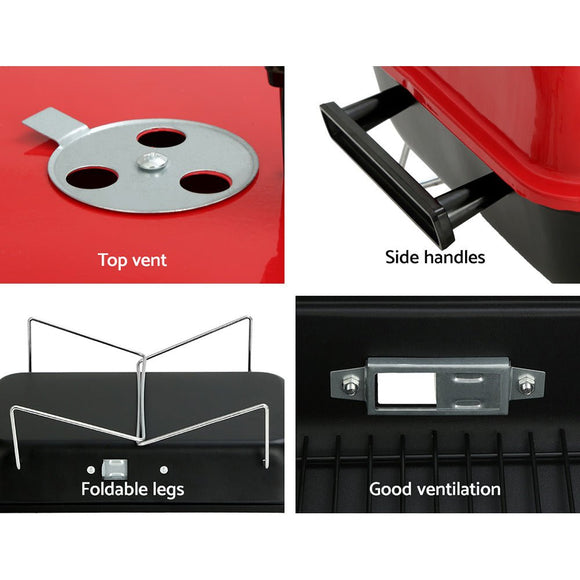 Grillz Charcoal BBQ Portable Grill Camping Barbecue Outdoor Cooking Smoker - RnR Galore