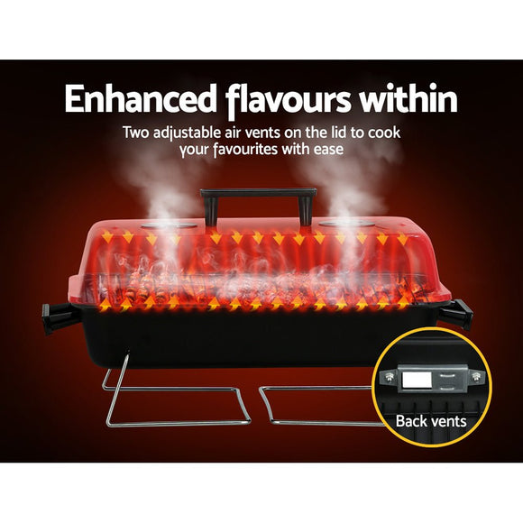 Grillz Charcoal BBQ Portable Grill Camping Barbecue Outdoor Cooking Smoker - RnR Galore