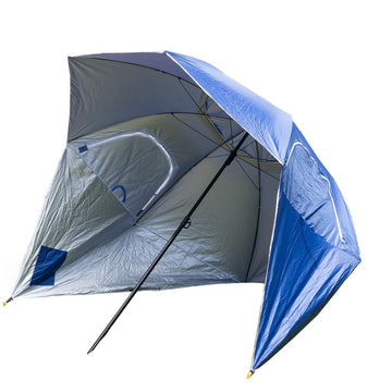 Havana Outdoors Beach Umbrella 2.4M Outdoor Garden Beach Portable Shade Shelter - Blue - RnR Galore