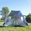 Havana Outdoors Beach Umbrella 2.4M Outdoor Garden Beach Portable Shade Shelter - Blue - RnR Galore