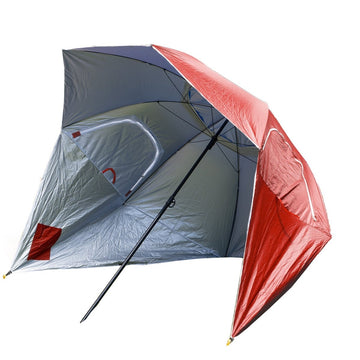 Havana Outdoors Beach Umbrella 2.4M Outdoor Garden Beach Portable Shade Shelter - Red - RnR Galore