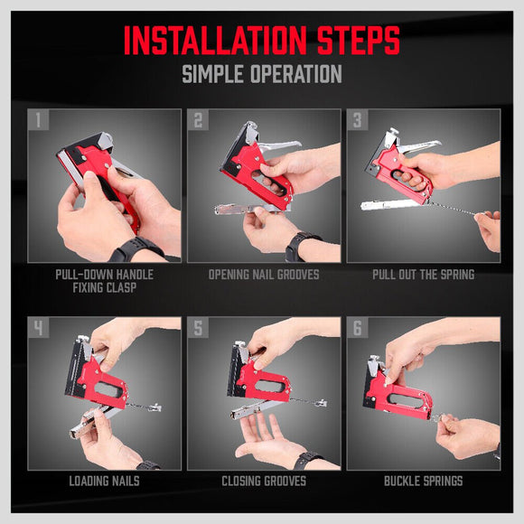 Heavy Duty Staple Gun Set 2in1 Stapler 1500Pc Staples Tacker Hand Fastener Tool - RnR Galore