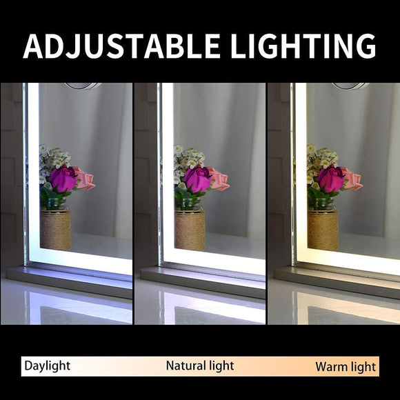 Hollywood LED Makeup Mirror with Smart Touch Control and 3 Colors Dimmable Light (72 x 56 cm) - RnR Galore