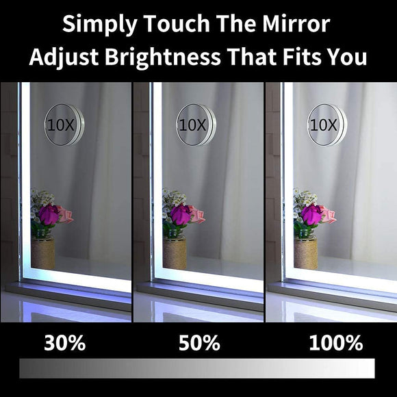 Hollywood LED Makeup Mirror with Smart Touch Control and 3 Colors Dimmable Light (72 x 56 cm) - RnR Galore