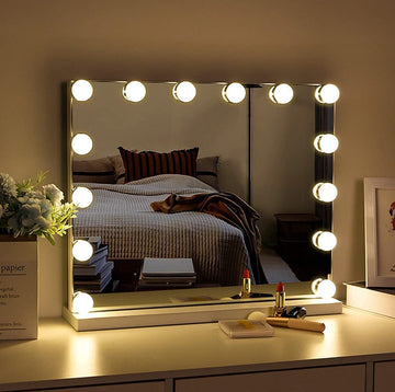 Hollywood Vanity Style LED Makeup Lights Mirror with 3 Color Modes Lights with 10 Dimmable Bulbs (Mirror Not Include) - RnR Galore