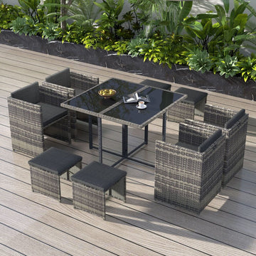 Horrocks 8 Seater Outdoor Dining Set - Grey - RnR Galore