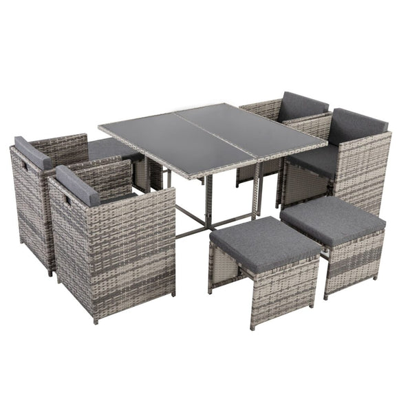 Horrocks 8 Seater Outdoor Dining Set - Grey - RnR Galore