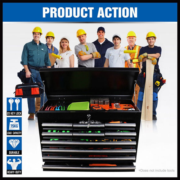 HORUSDY 10 - Drawer Tool Box Chest Toolbox Lockable Drawer Cabinet Garage Storage - RnR Galore