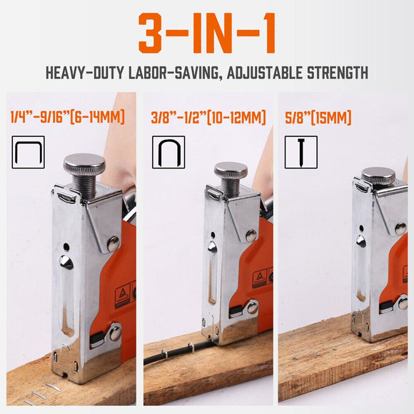 HORUSDY 3in1 Staple Gun Heavy Duty Stapler Fastener Tool Tacker free Staples - RnR Galore