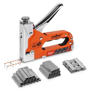 HORUSDY 3in1 Staple Gun Heavy Duty Stapler Fastener Tool Tacker free Staples - RnR Galore