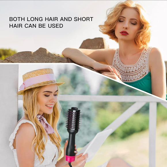 Hot Air One - Step Hair Dryer Negative Ion Anti - Frizz Blowout for Drying,Straightening, Curling and Volumizer (AU Plug) - RnR Galore