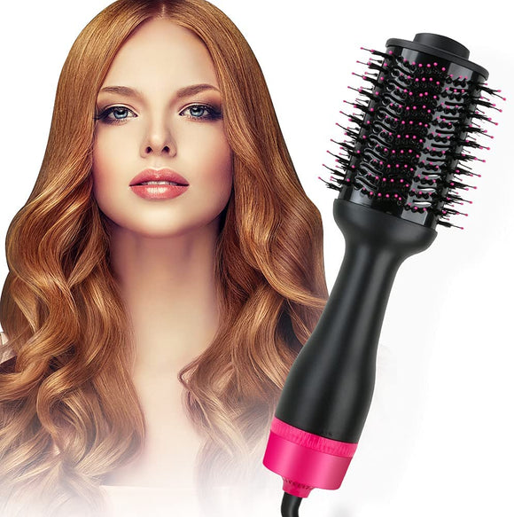 Hot Air One - Step Hair Dryer Negative Ion Anti - Frizz Blowout for Drying,Straightening, Curling and Volumizer (AU Plug) - RnR Galore